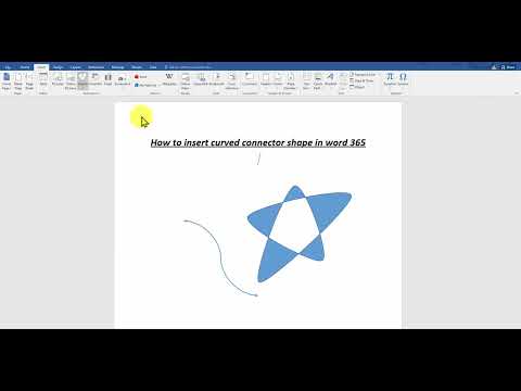 How to insert curved connector shape in word 365
