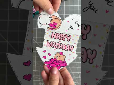 DIY Cute and Easy birthday card 🎁💕