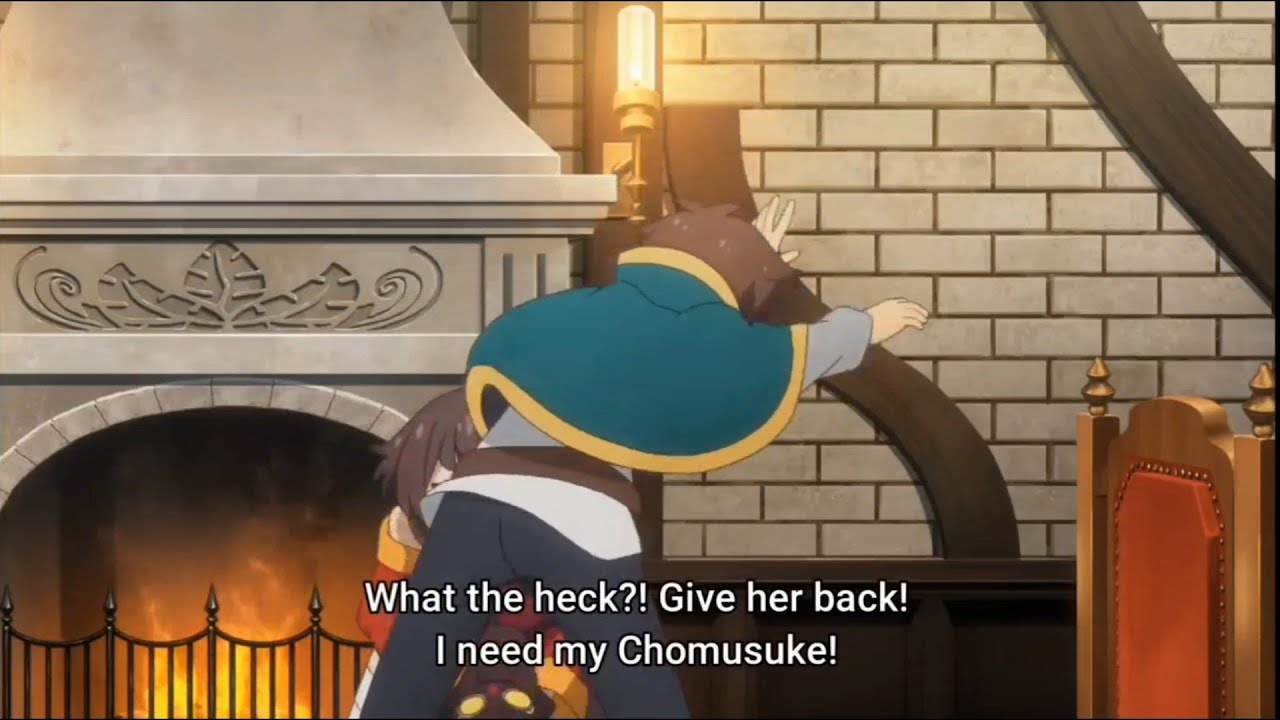 Megumin and Kazuma fight over Chomusuke