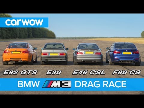 BMW M3 generations DRAG RACE, ROLLING RACE & review | carwow