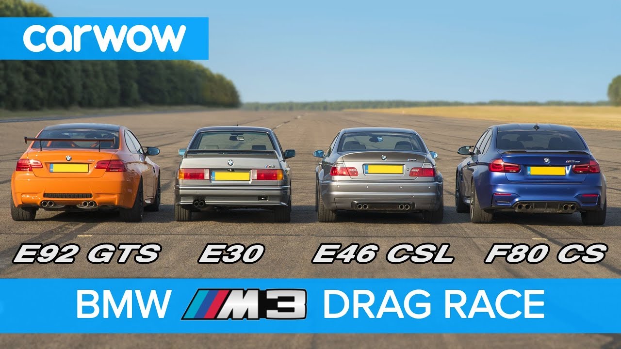 BMW M3 generations DRAG RACE, ROLLING RACE & review