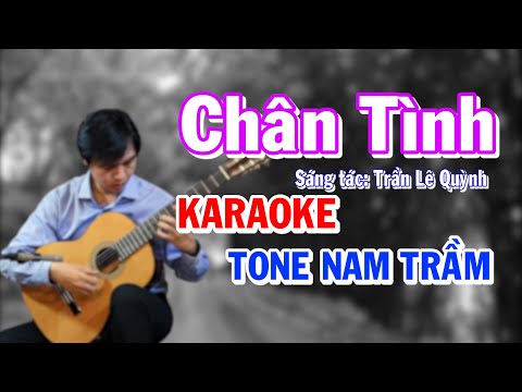 Chân Tình - Karaoke Guitar - Tone Nam Trầm - NBC