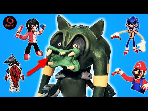 ALL My Realistic CREEPY MONSTERS EXE with clay | Sculpture timelapse #2