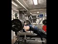 150kg Bench Press with close grip - 5 reps for 5 sets - legs up