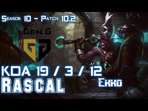 Gen Rascal EKKO vs GRAGAS Jungle - Patch 10.2 KR Ranked