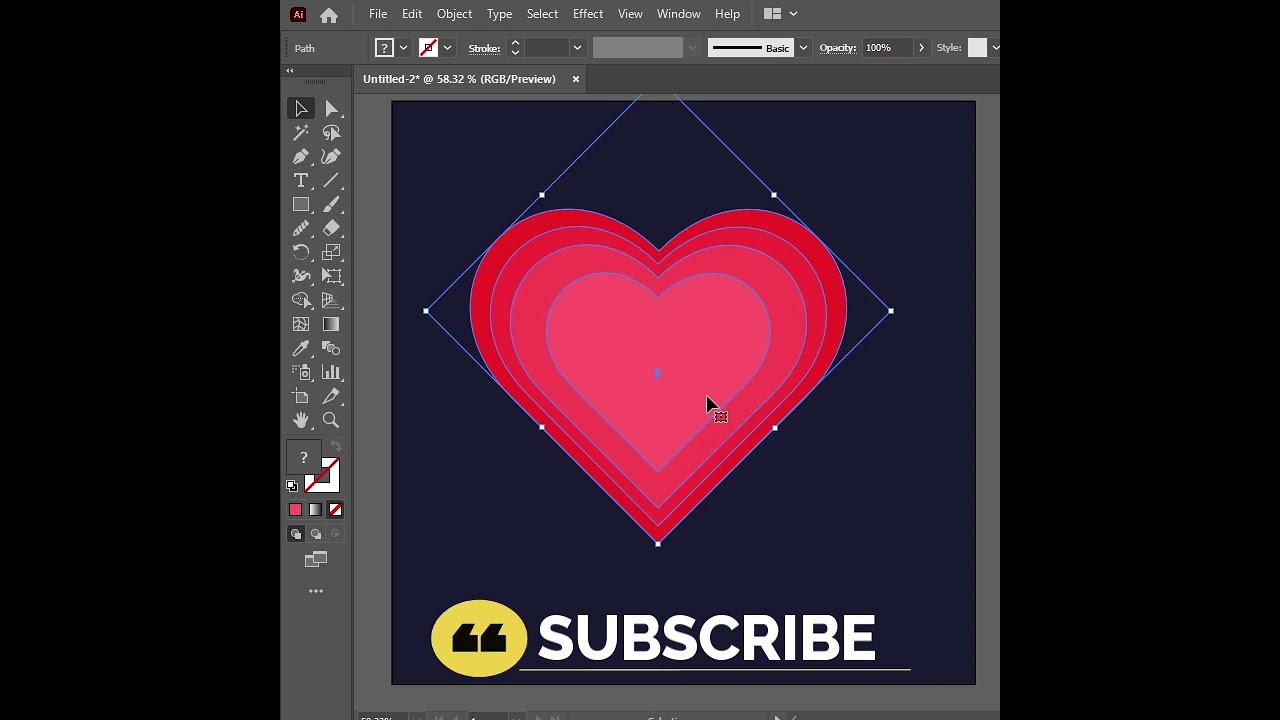 Quick Heart Design in Illustrator - Heart Logo Design - Short Illustrator Tutorial