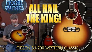 Video thumbnail for Gibson SJ-200 Western Classic {The Mustachioed King of Flat-tops} by MooreMusicGuitars