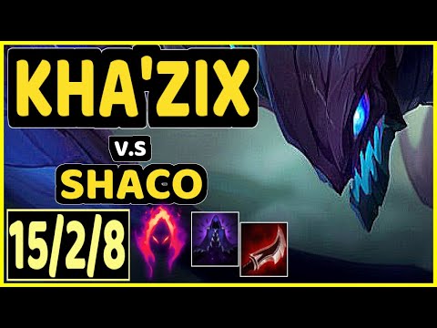 PRIDE (KHA'ZIX) vs SHACO - 15/2/8 KDA JUNGLE GAMEPLAY - EUW Ranked MASTER