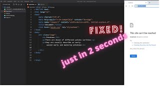 localhost refused to connect error fixed! HTML CSS not run in VS code solve just in 2 seconds.