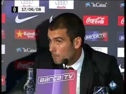 This is how Guardiola was presented as Barcelona's coach.