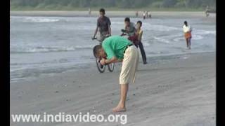 Taking snaps at Muzhapilangad beach 