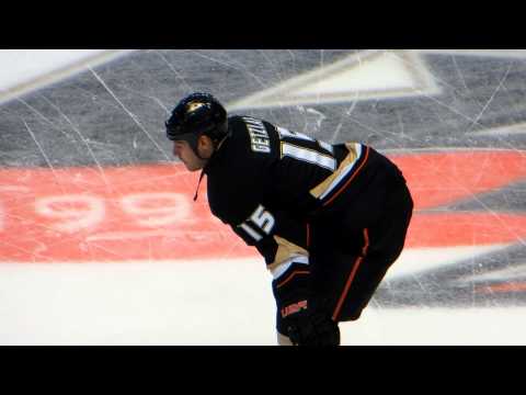 Ryan Getzlaf during pre-game warm-up at the Coyotes @ Ducks hockey game