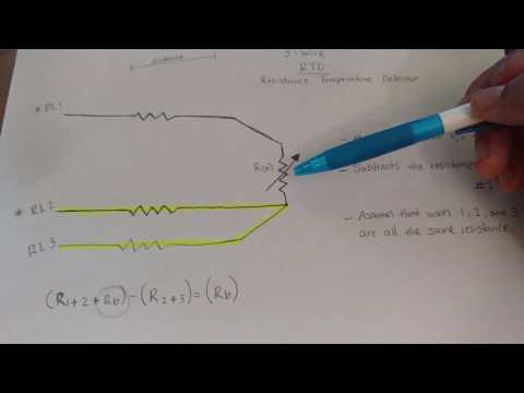 How a three wire RTD compensates for the resistance if it's lead wires.
