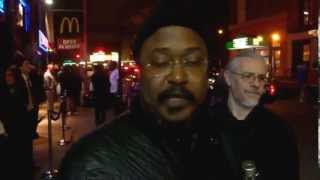 J4JA rally: DooBeeDoo interviewing Ras Moshe, saxophonist and union member, April 11, 2013