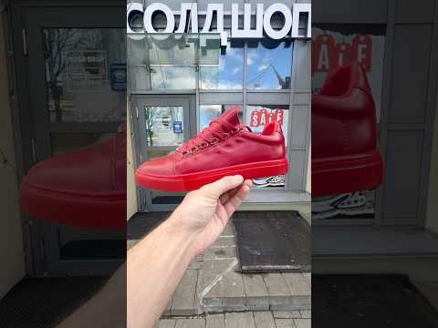 фото balenciaga arena leather sneakers low 'red' 0