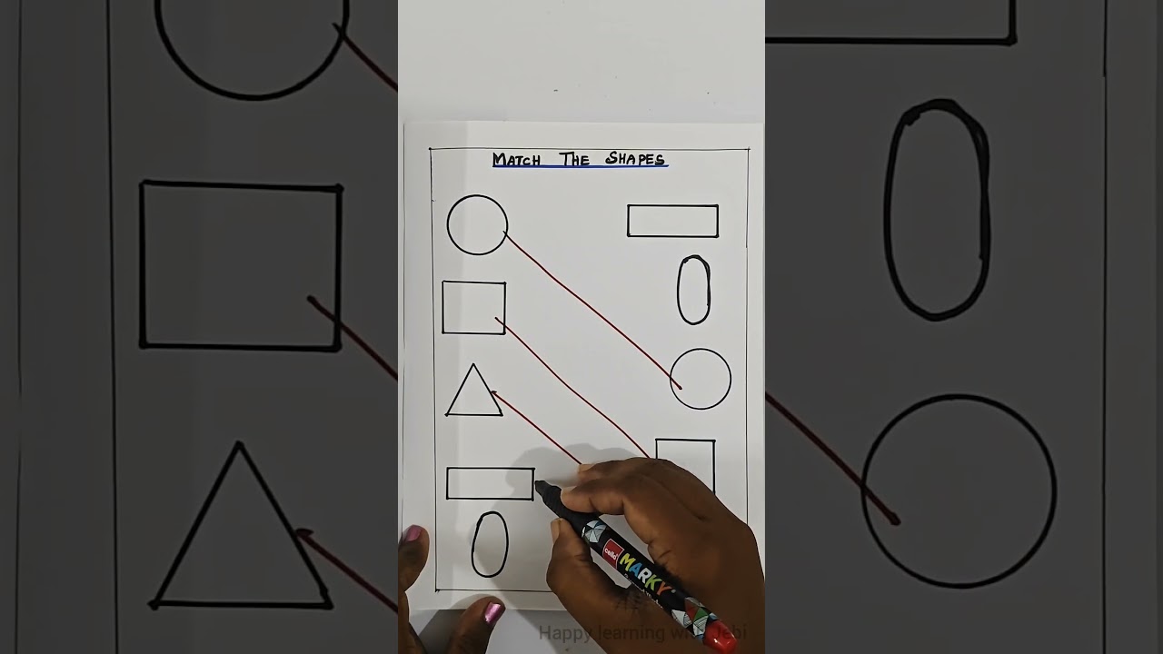 Match the Shapes|Shapes Matching|Maths Worksheet #Worksheet#18#shorts#HappylearningwithJebi