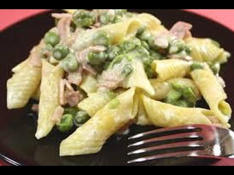 Ricetta veloce pasta,panna,prosciutto e piselli,Qu