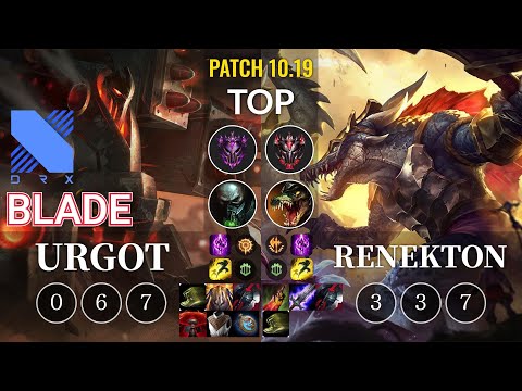 DRX Blade Urgot vs Renekton Top - KR Patch 10.19