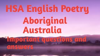 HSA English sure shot questions on Aboriginal Australia written by Jack Davis