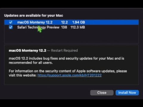 macOS Monterey 12.2 Update