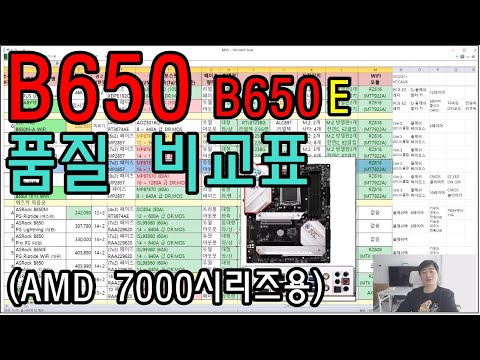 AMD CPU살때 필독영상 B650, B650E 품질 비교표