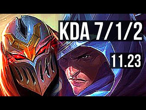 ZED vs TALON (MID) | 2.2M mastery, 7 solo kills, 7/1/2, 400+ games, Dominating | BR Master | 11.23
