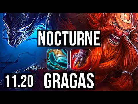 NOCTURNE vs GRAGAS (JUNGLE) | 3.9M mastery, 1200+ games, 3/1/6 | EUW Master | v11.20