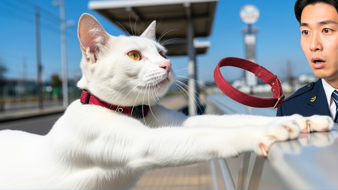 老いた猫はバス停を離れなかった――首輪に隠された真実が、誰の胸も締めつけた。