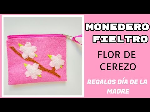Monedero Flor de Cerezo en Fieltro Paso a Paso-Ideas Día de la Madre - YouTube