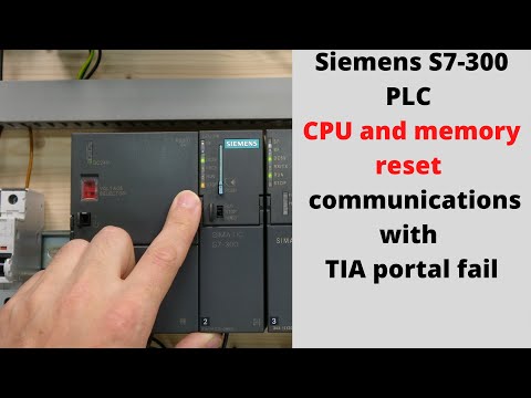 Part of a video titled Siemens S7-300 PLC CPU and memory reset when ... - YouTube