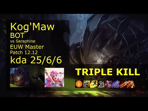 Kog'Maw ADC vs Seraphine - EUW 25/6/6 Patch 12.12 Gameplay