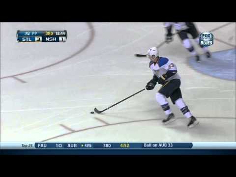 Nick Spaling wrister SHG 3-1 St. Louis Blues vs Nashville Predators 10/26/13 NHL Hockey