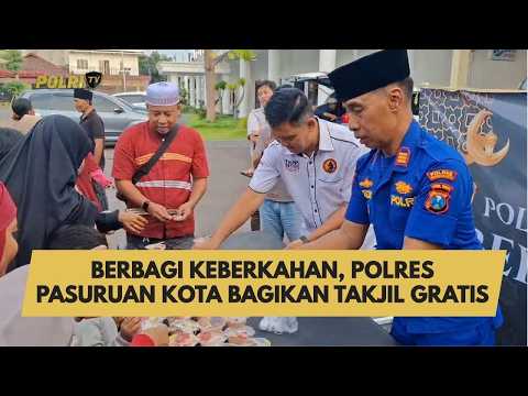 BERBAGI KEBERKAHAN, POLRES PASURUAN KOTA BAGIKAN TAKJIL GRATIS