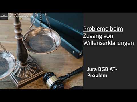 Probleme beim Zugang I BGB AT Grundlagen