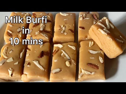 Easy Milk Burfi Recipe | milk powder burfi in 10 minutes | Instant milk burfi | milk powder recipes
