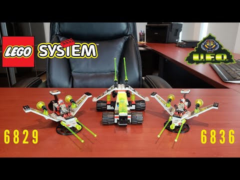 YouTube thumbnail: LEGO UFO Radon Rover 6829 & V Wing Fighter 6836 Review!
