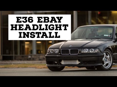 E36 EBAY HEADLIGHT INSTALL: BMW E36 Turbo LS Swap Part 24- Halo projector one piece lights