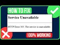 HTTP Error 503 The Service Unavailable FIXED How To Fix 503 Error Code