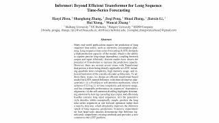 Download the video "Informer: Beyond Efficient Transformer for Long Sequence Time-Series Forecasting"