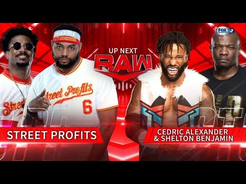 RAW 16/1/23 FULL MATCH - The Street Profits vs Shelton Benjamin & Cedric Alexander