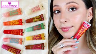 I swatched ALL The New Essence Juicy Bomb Lip Glosses