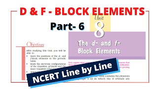 d and f block elements class 12 | Trends in the M2+/M Standard Electrode Potentials | Part 6