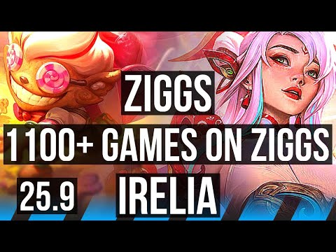 ZIGGS vs IRELIA (MID) | 1100+ games | KR Master | 25.9