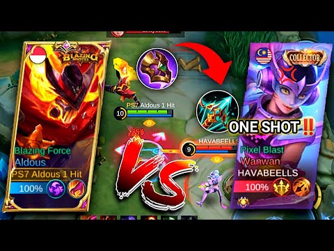 ONE SHOT‼️ALDOUS VS WANWAN WIND OF NATURE | ALDOUS BEST BUILD 2023 | MOBILE LEGENDS