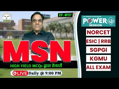 MSN by Ram Sir | #117 Power UP Session For NORCET | KGMU | SGPGI Nursing Officer | Z to F Nursing