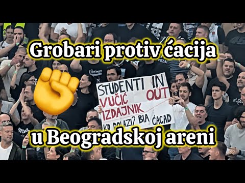 Grobari protiv ćacija u Beogradskoj areni (ceo snimak)