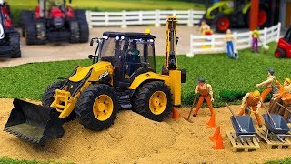 BRUDER TOYS video for KIDS  Tractor JCB 5CX for CH