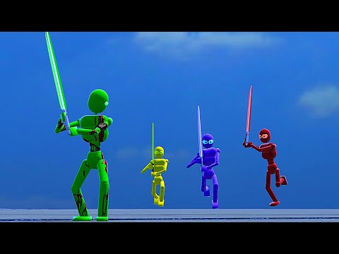Ragdolls Fight with LIGHTSABERS Dynamic AI! - Overgrowth Mods Gameplay