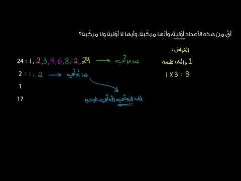 الصف الرابع الرياضيات المُعاملات والمضاعفات والأنماط التمييز بين الأعداد الأولية والأعداد المركبة