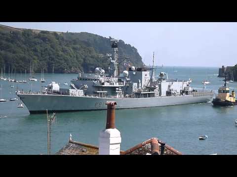 HMS Sutherland (type 23 Frigate) arriving In Dartmouth